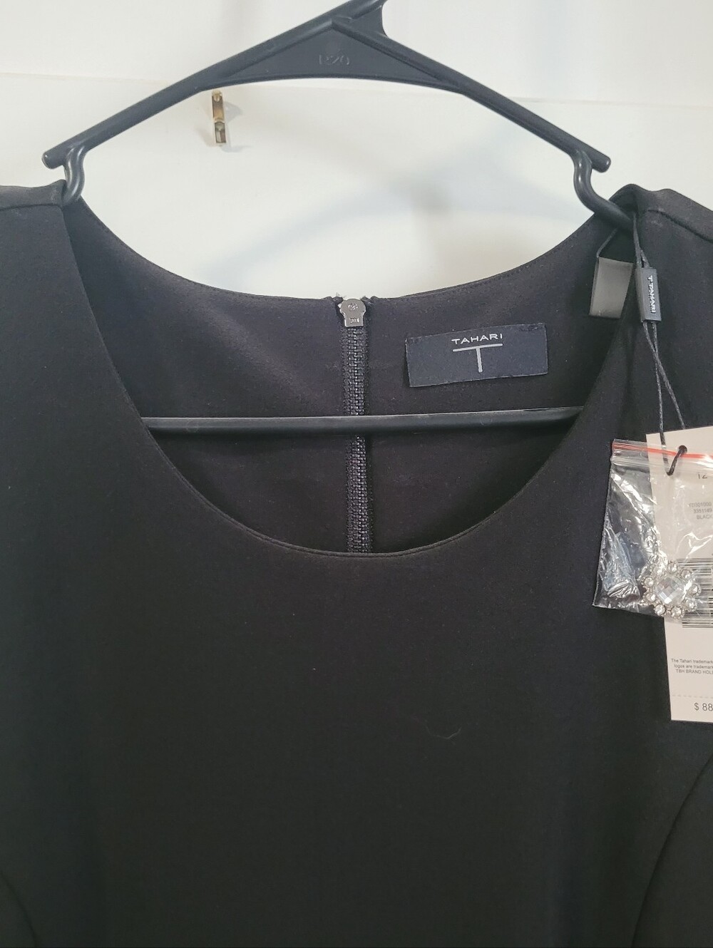 Tahari Black Sleeveless Midi Sheath Dress with Decorative Buttons - Picture 2 of 4